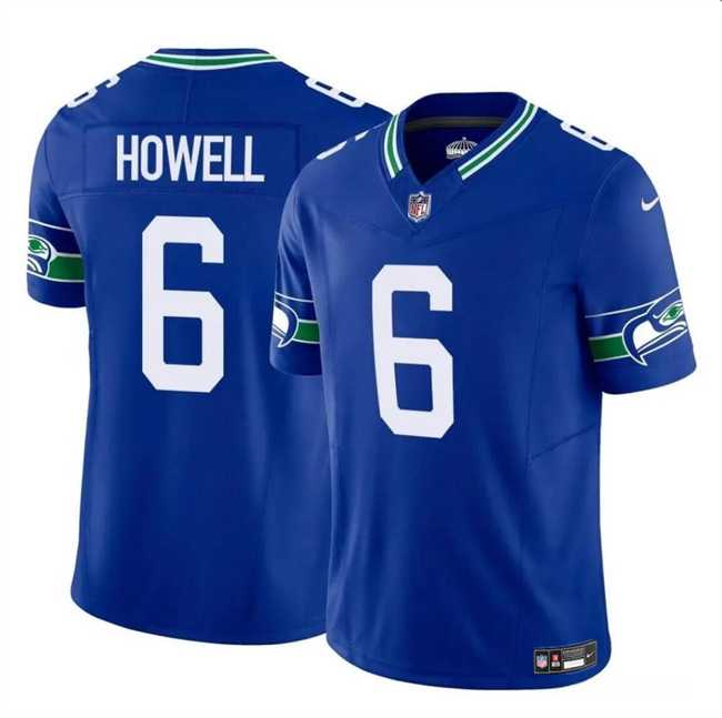 Youth Seattle Seahawks #6 Sam Howell Royal 2023 F.U.S.E. Throwback Vapor Limited Stitched Jersey Dzhi